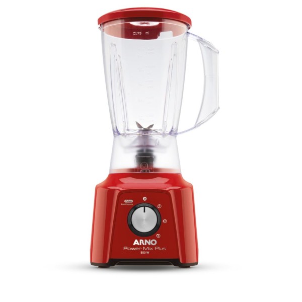 Encontraproduto.com.br - Liquidificador Arno Power Mix Plus Vermelho com Jarra de 2 litros Cristalina LQ21