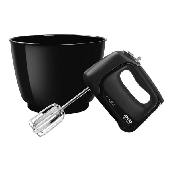 Encontraproduto.com.br - Batedeira Arno Mini Chef Portátil 400W Compacta com 4 velocidades e Função Pulsar HM01