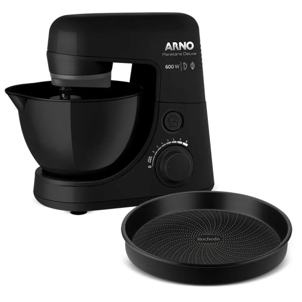 Encontraproduto.com.br - Batedeira Planetária Deluxe com Forma Rochedo Preta 220V KT01 Arno