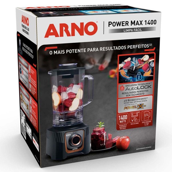 Encontraproduto.com.br - Liquidificador Arno Power Max Preto 1400W com 15 Velocidades