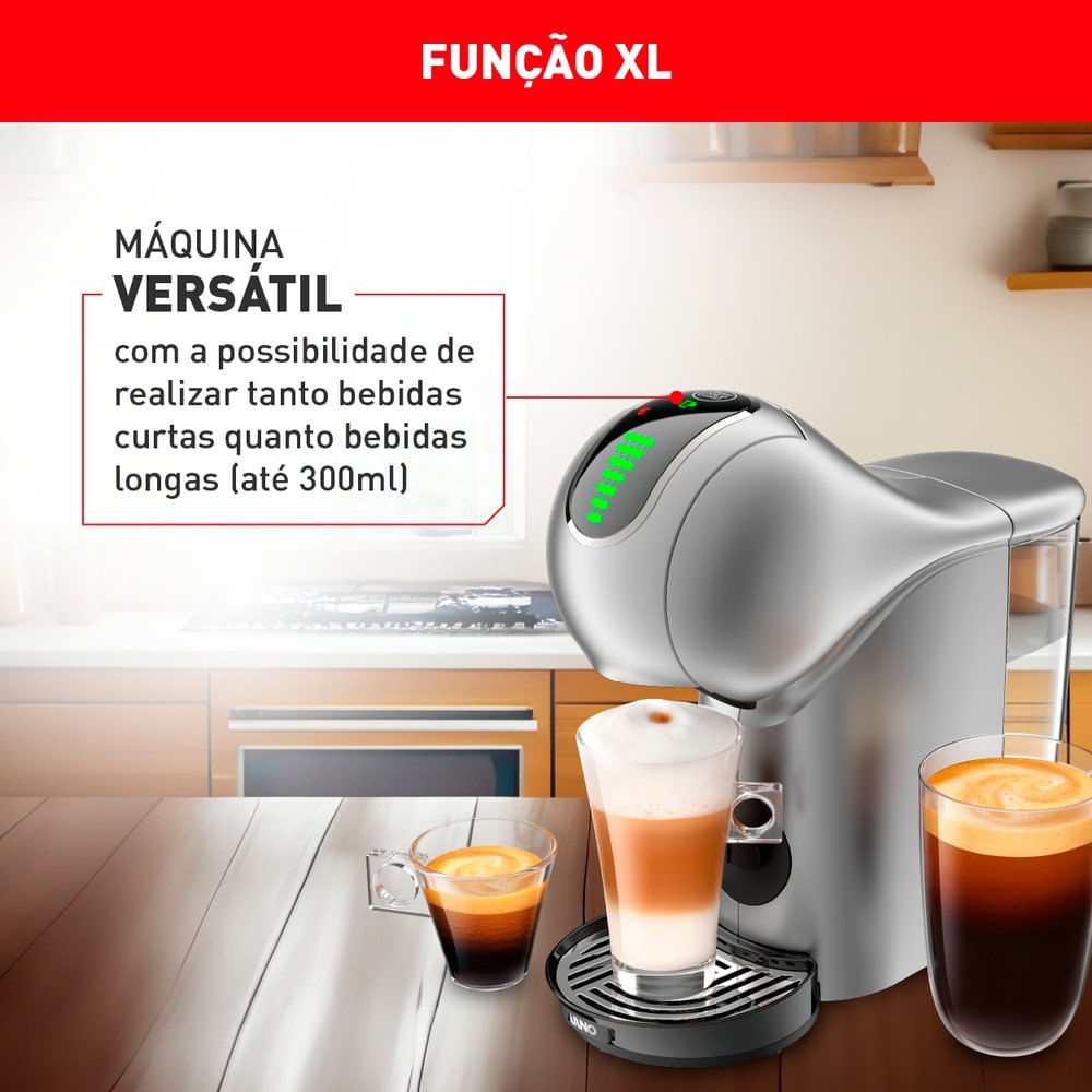 Encontraproduto.com.br - Nescafé Dolce Gusto Arno Genio S Plus Multibebidas Digital Automática Cinza DGS6