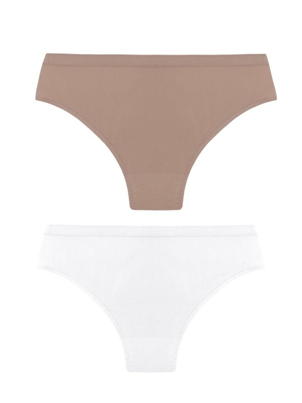 Encontraproduto.com.br - KIT/2 CALCINHA TRIFIL CO 1971 Bege/Branco