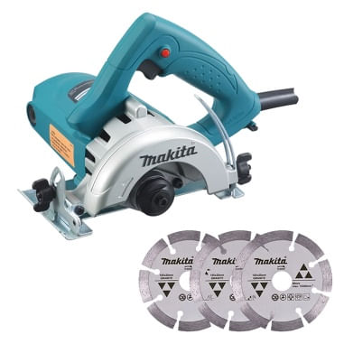 Encontraproduto.com.br - Serra para Mármore 125mm 1450W 4100NH2Z 220V Com 3 Discos Makita
