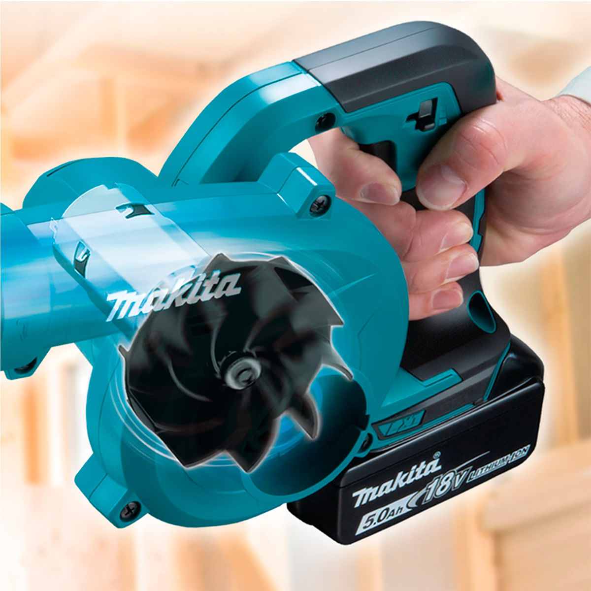 Encontraproduto.com.br - Soprador de Ar Makita DUB186Z-P 18V com Bateria de 6 Ah
