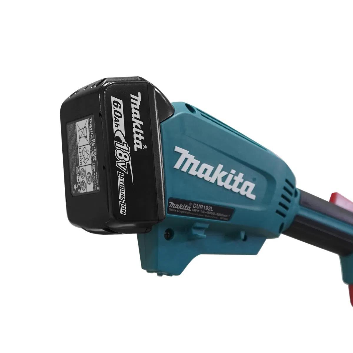 Encontraproduto.com.br - Aparador de Grama a Bateria Makita DUR192LZ-P 18V com Bateria 6Ah e Carregador