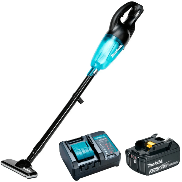 Encontraproduto.com.br - Kit Aspirador de pó a Bateria 18V com bateria 3Ah DCL180ZB Makita