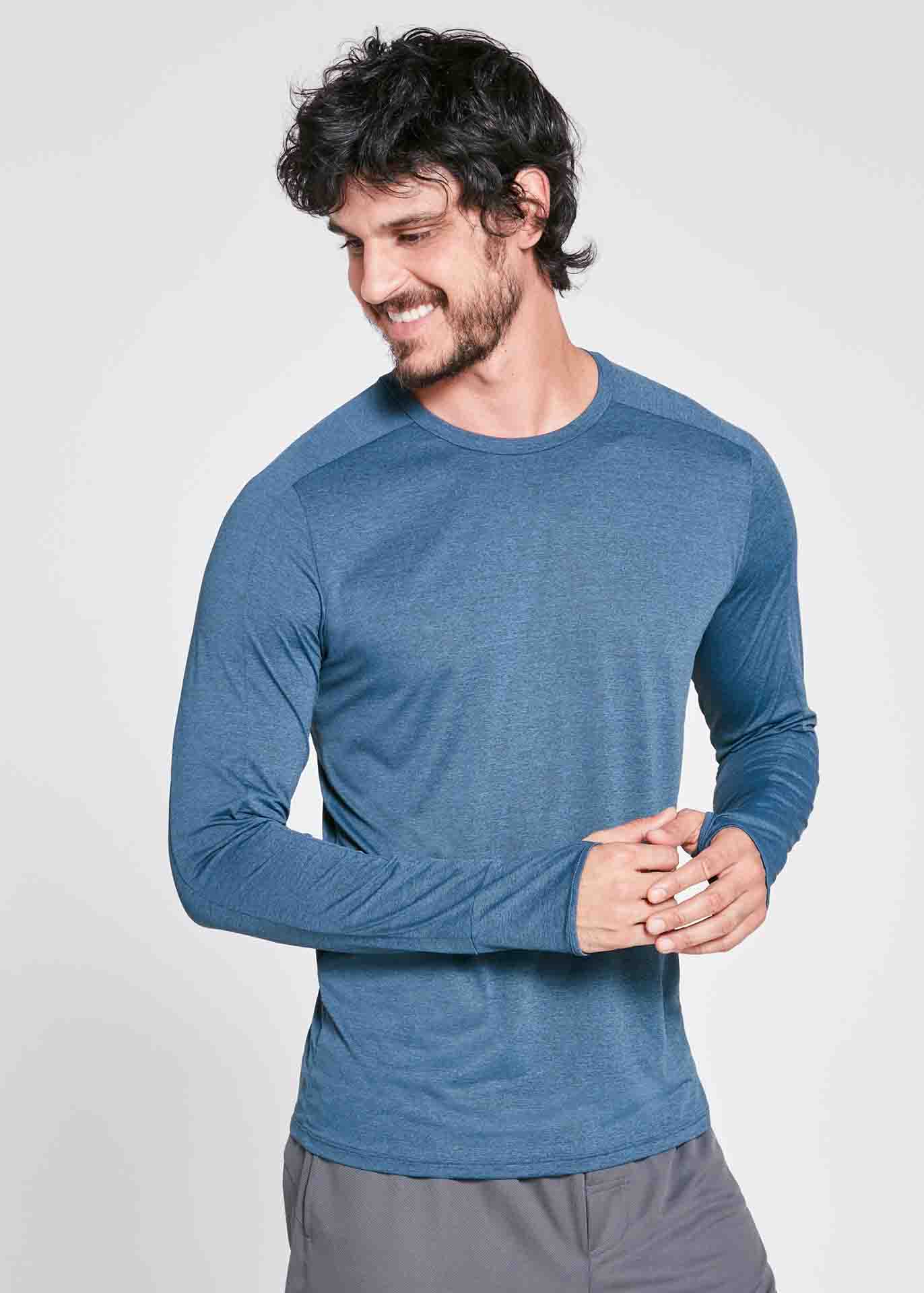 Camiseta Masculina Manga Longa Slim