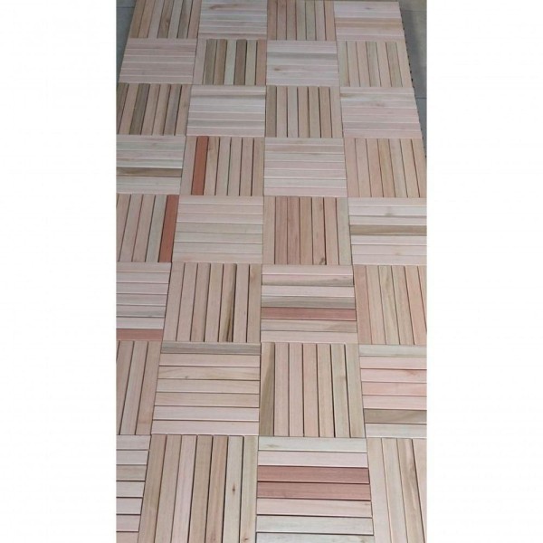 Encontraproduto.com.br - Deck Madeira Pinus 50X50Cm Ripado Para Garagem