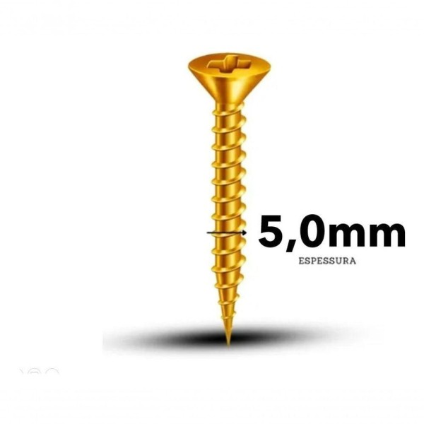 Encontraproduto.com.br - Parafuso 5x60 Cabeça Chata Para Madeira Mdf Com 500