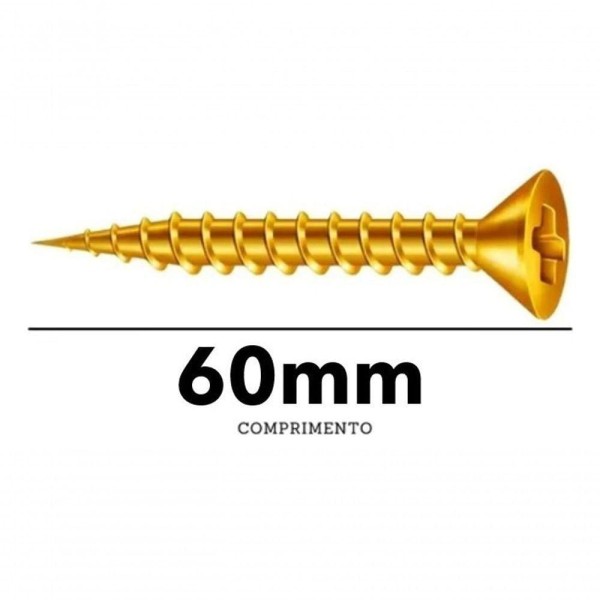 Encontraproduto.com.br - Parafuso 5x60 Cabeça Chata Para Madeira Mdf Com 500
