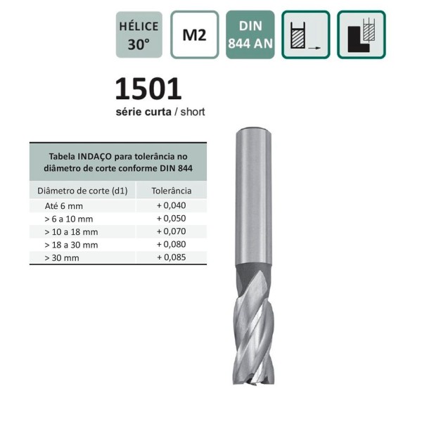Encontraproduto.com.br - Fresa Topo Aço Rápido 6mm 4 Cortes - OSG