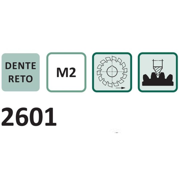Encontraproduto.com.br - Fresa Módulo - M 4 Nº 1 - Para 12 A 13 Dentes - Perfil Constante, Dente Reto, Din 3972- Aço Hss (m2) - Ref. 2601 - Indaço