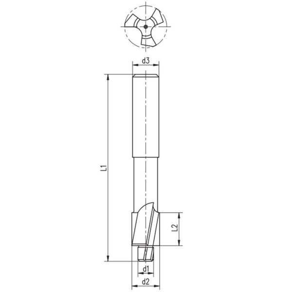 Encontraproduto.com.br - Rebaixador Com Pino Guia Fixo - M 10 - Med. 18 Mm X 8,5 Mm - Haste Cilíndrica, Corte à Direita, Din 373 - Aço Rápido Hss (m2) - Cód. 4301- Indaço