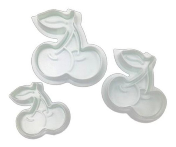 Kit 3 Molde Cereja Impressão Para Bolo Biscoito Artesanato 