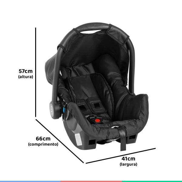 Encontraproduto.com.br - Carrinho Bebê Berço Passeio Até 15Kg Reversível Galzerano Cinza Preto Maranello II + Bebê Conforto