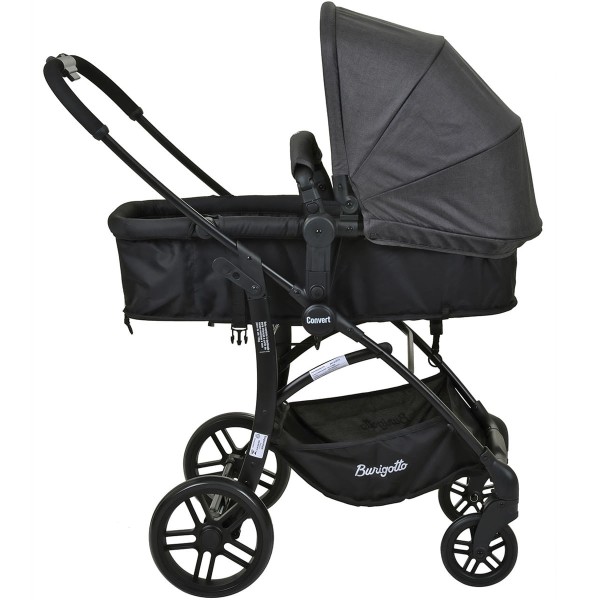 Encontraproduto.com.br - Carrinho Bebê Burigotto Travel System 3em1 Passeio Moisés Berço Reversível  0 a 15kg + Bebê Conforto 0 a 13kg + Base Car