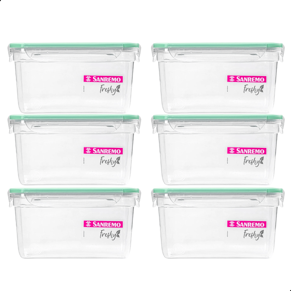 Encontraproduto.com.br - Kit Potes Herméticos Verde Menta 2L Freshy Sanremo 6un