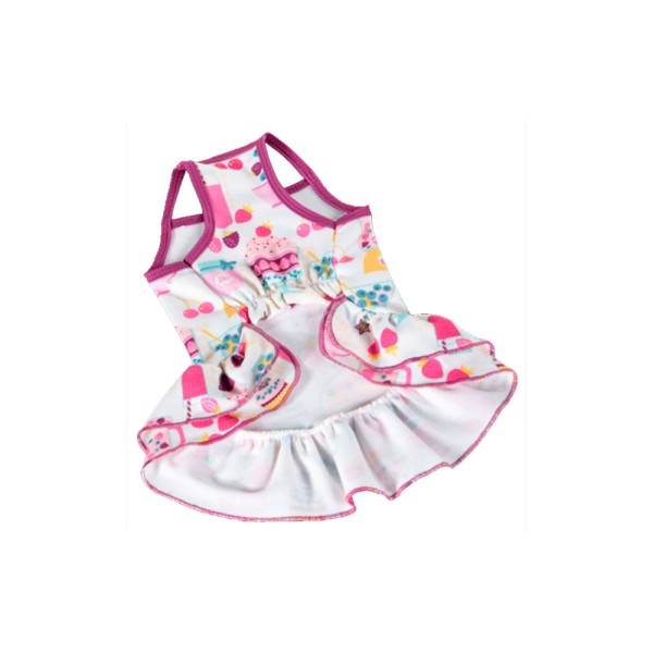 Encontraproduto.com.br - Vestido Flórida Rosa Cães 05 - Pickorruchos
