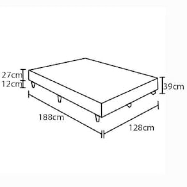 Encontraproduto.com.br - Base Box para Colchão de Casal Castor Class 39x128x188 cm - Cinza/Preto