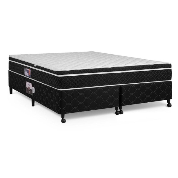 Encontraproduto.com.br - Cama Box + Colchão Netsono King Class One Face Molas Pocket 180x200x52cm