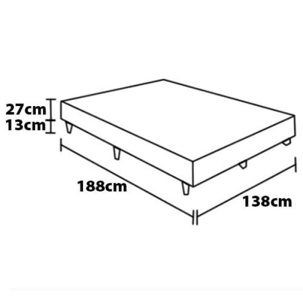Encontraproduto.com.br - Base Box de Casal Castor New Alfa com Revestimento em Tecido Poliéster 40x138x188cm - Cinza