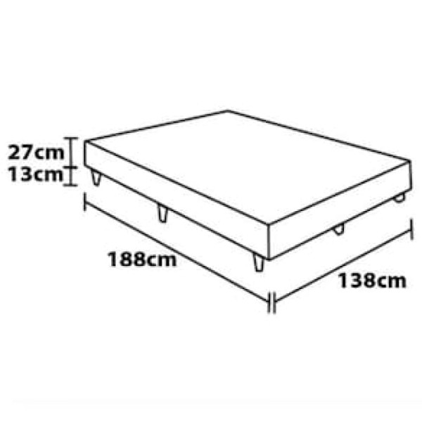 Encontraproduto.com.br - Base Box de Casal Castor New Alfa com Revestimento em Tecido Poliéster 40x138x188cm - Cinza