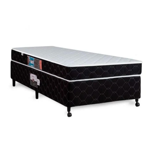 Encontraproduto.com.br - Cama Box + Colchão Castor Solteiro Montblanc Double Face D33 88x188x45cm