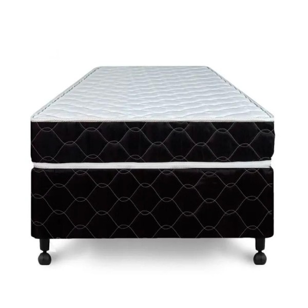 Encontraproduto.com.br - Cama Box + Colchão Castor Solteiro Montblanc Double Face D33 88x188x45cm