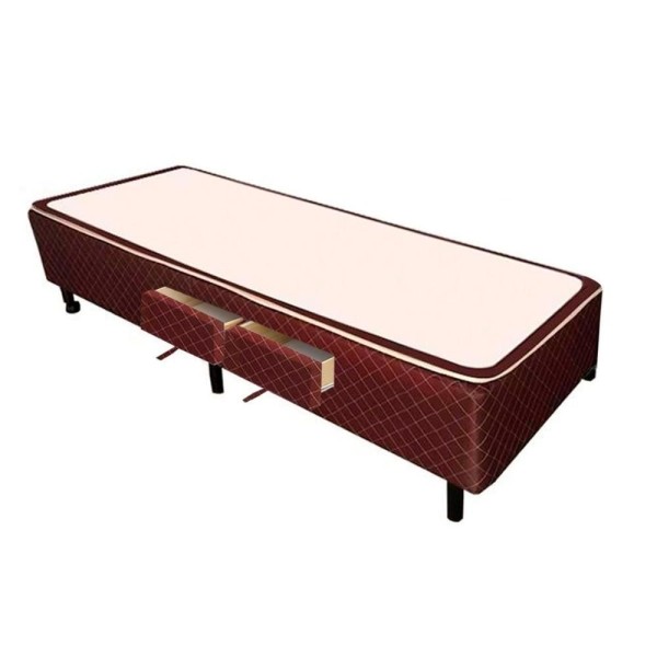 Encontraproduto.com.br - Cama Box Base C/gavetas Solteiro Poli Tecido Brown (78x27-c/2 Gavs) - Castor