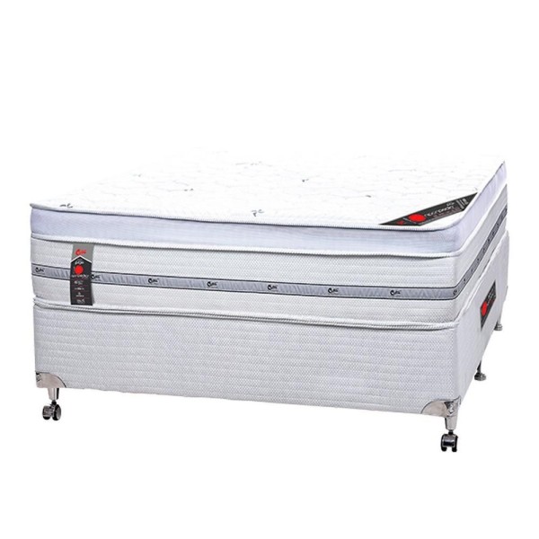 Encontraproduto.com.br - Cama Box + Colchão Castor Com Massageador Casal Niponpedic One Face Pocket 138x188x60cm