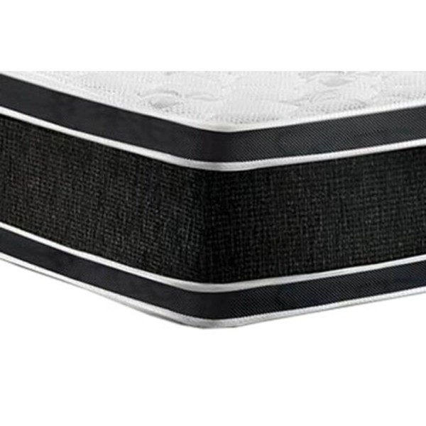Encontraproduto.com.br - Cama Box Baú Solteiro: Colchão Black E White Double Face + Base Crc Suede Black(88x188)