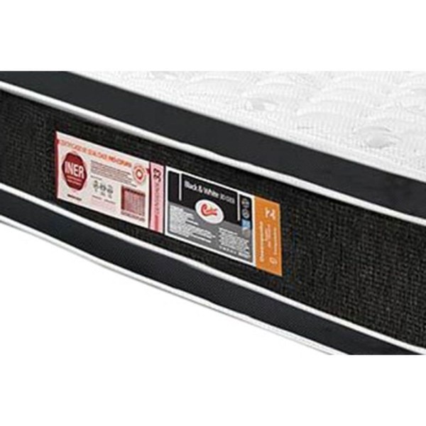 Encontraproduto.com.br - Cama Box Baú Solteiro: Colchão Black E White Double Face + Base Crc Suede Clean(88x188)