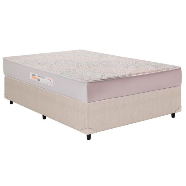 Encontraproduto.com.br - Conjunto Box Casal: Colchão Molas Pocket Vitagel Anatomic Vácuo + Base Crc Courano Clean(138x188)