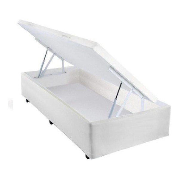 Cama Box Baú Solteiro Courano White New (88x188x30) - Castor