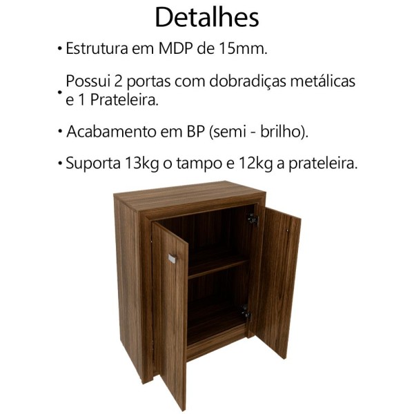 Encontraproduto.com.br - Balcão 02 Portas Para Escritório ME4103 Tecno Mobili