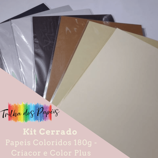Encontraproduto.com.br - Kit Cerrado - Kit de Papel Colorido 180g com 70 folhas p/ Papelaria Personalizada