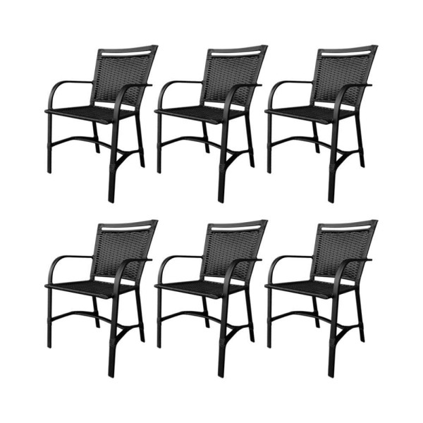 Encontraproduto.com.br - Conjunto Mesa Redonda 1,40cm Com 6 Cadeiras Betta Em Alumínio Área Externa Preto