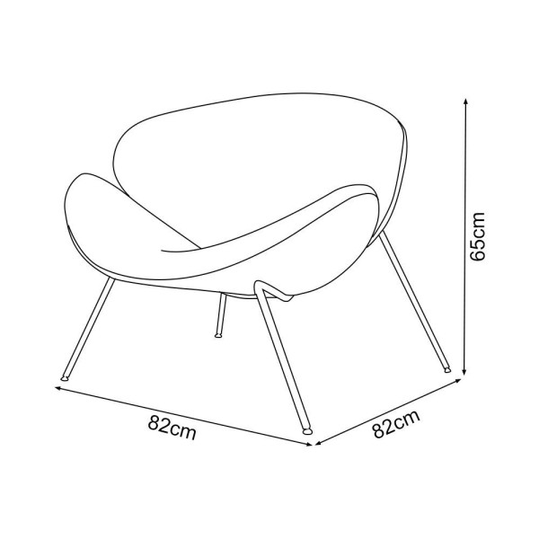Encontraproduto.com.br - Poltrona Design Trevo Linho Preto Base Cromada - Cor: Preto
