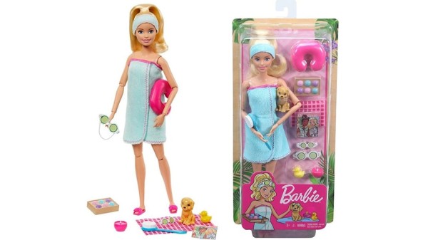 Encontraproduto.com.br - Boneca Barbie Dia de Spa Loira Com Pet Articulada Gkh73 Mattel