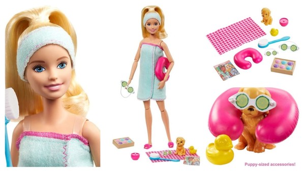 Encontraproduto.com.br - Boneca Barbie Dia de Spa Loira Com Pet Articulada Gkh73 Mattel
