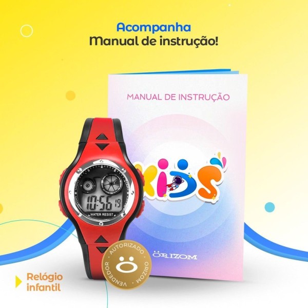 Encontraproduto.com.br - Criança Qualidade Premium Relogio Digital Silicone Infantil Presente Vermelho Esportivo Menino Preto