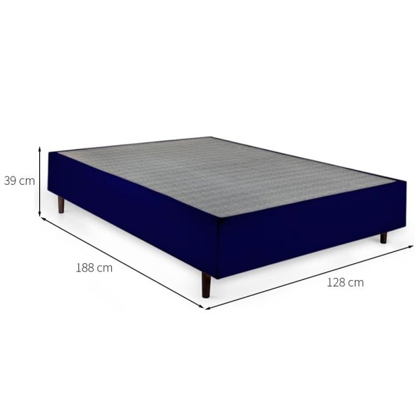 Base para Cama Box Viúva Guldi (38x128x188) Azul