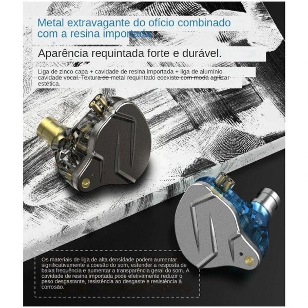 Encontraproduto.com.br - Fone De Ouvido Kz Zsn Pro Com Microfone (cinza)