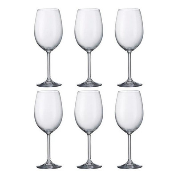 Jogo de taças para vinho branco em cristal ecológico Bohemia Gastro 6 peças 350ml