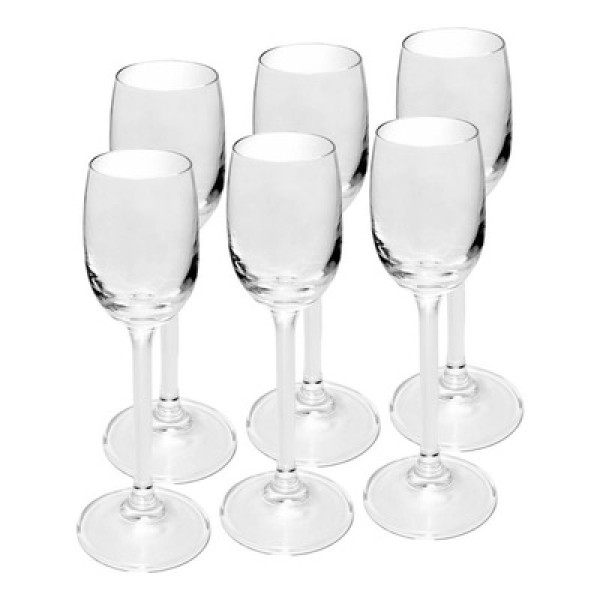 Jogo 6 Taças Para Licor Colibri 65ml Cristal Bohemia Titânio