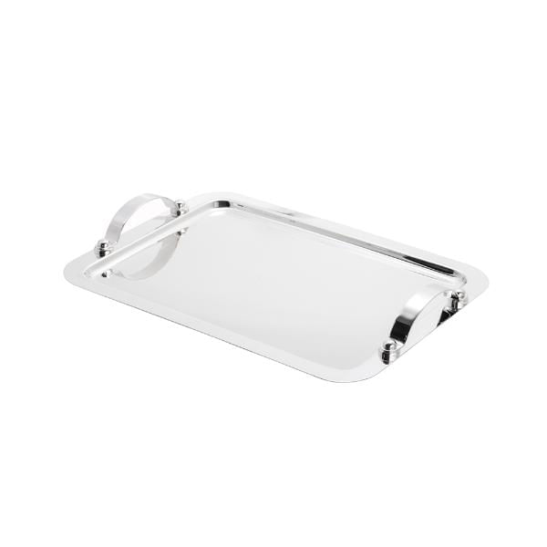 Bandeja retangular em prata Wolff Manhattan 33x36cm