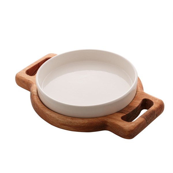 Encontraproduto.com.br - Tábua de Madeira com Prato Liptus 23cm x 17cm x 4,5cm - Woodart