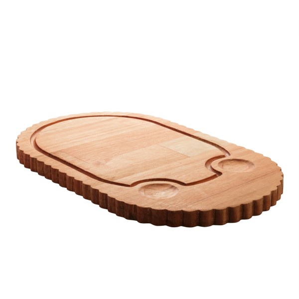 Encontraproduto.com.br - Tábua de Madeira com 2 Bowls em Cristal Liptus 42cm x 25cm x 4cm - Woodart