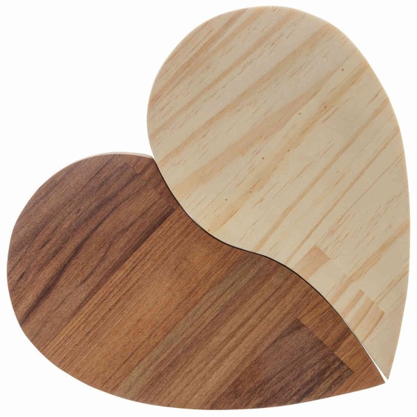 Encontraproduto.com.br - Tábua para Servir de Madeira Teca e Pinus Coração 33cm x 29cm x 2cm - Wolff Craft