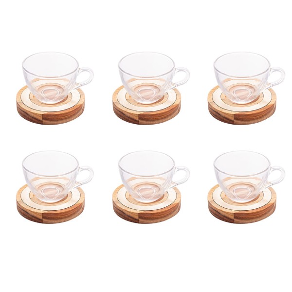 Encontraproduto.com.br - Conjunto com 6 xícaras de chá e pires 190ml